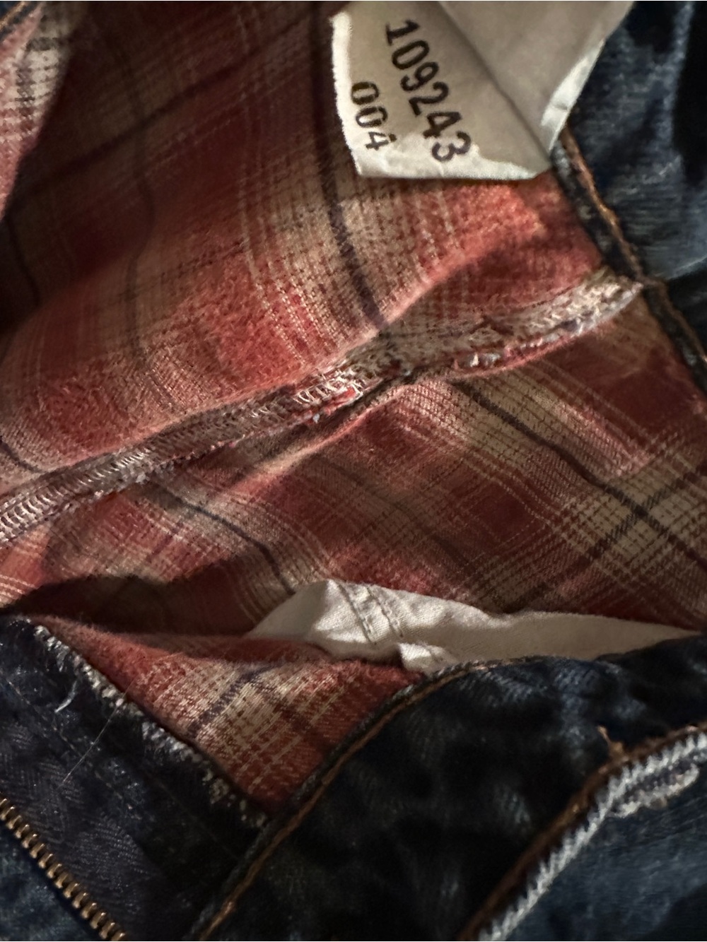 Carhartt Women's Flannel Lined Straight Leg Dark Blue Jeans 14x32 - Picture 4 of 7